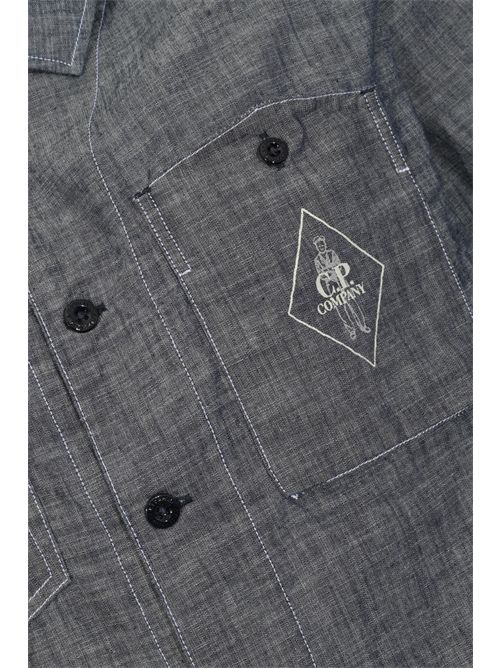 Camicia maniche corte in chambray di cotone C.P. COMPANY | 20CMSH196A 110065WD17